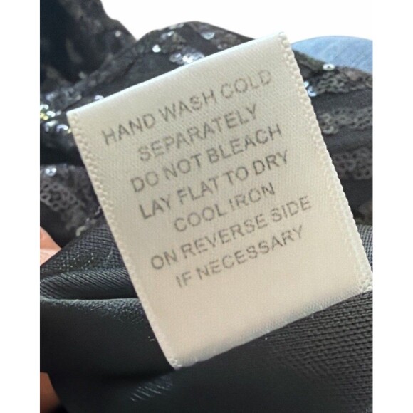 Black Sequin Long Sleeve Evening Gown Women’s Small Elegant Formal Dress - Picture 12 of 12